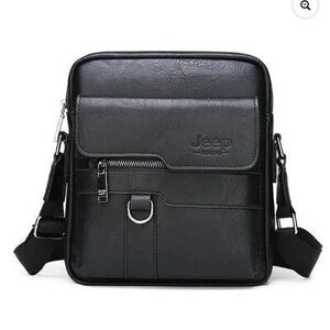 JEEP BULUO Mens Leather Bag Shoulder Crossbody Bags For Men Messenger Bag